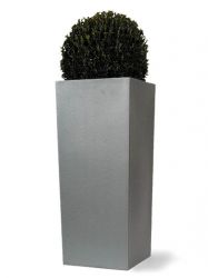 Grand cache-pot carré évasé - Imitation Aluminium